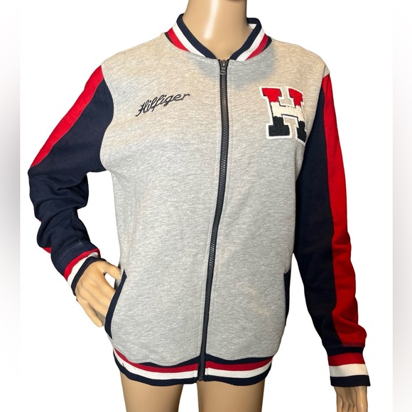Tommy Hilfiger Letterman Varsity Sewn Letter H Soft Lined Jacket Sz Lge (16-18) - Picture 3 of 11